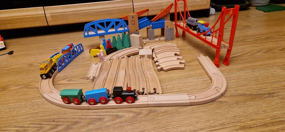 Kolejka drewniana z akcesoriami