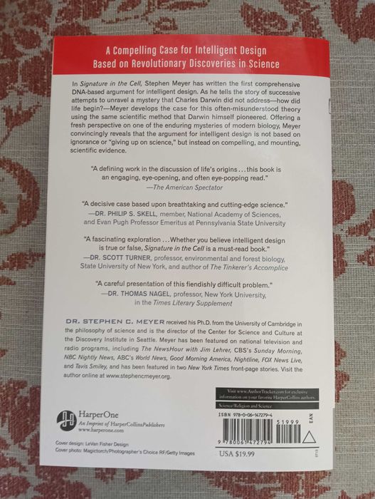 "Signature in the Cell: DNA and the Evidence for Intelligent Design"