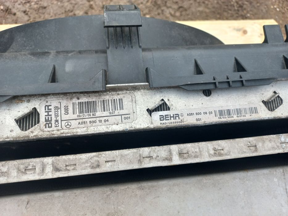 Chłodnica chłodnice intercooler wentylator komplet mercedes ml w164