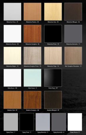 Bloco rodado 3 gavetas estrutura metálica e tampo madeira cores