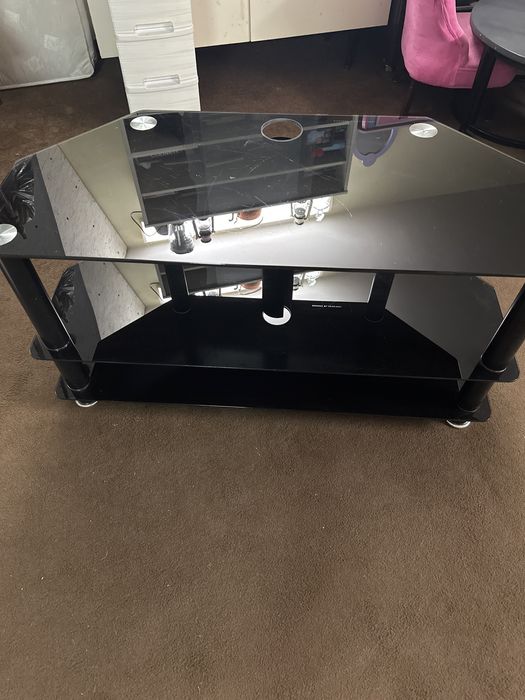 Stolik szklany czarny rtv