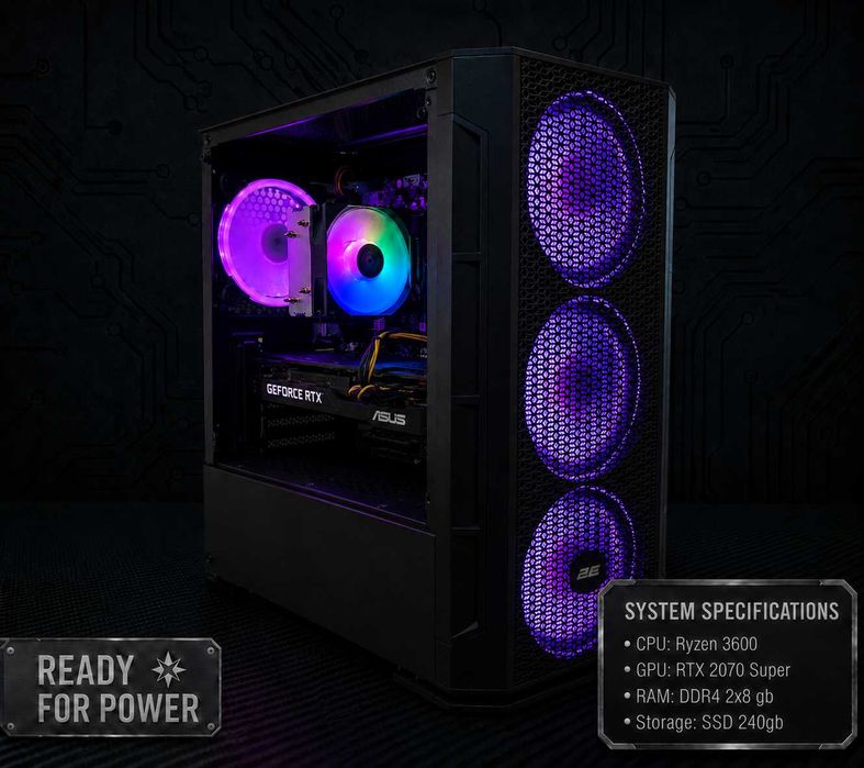 RTX 2070 Super 8GB/Ryzen 3600/B450/DDR4 16GB/SSD ПК ігровий