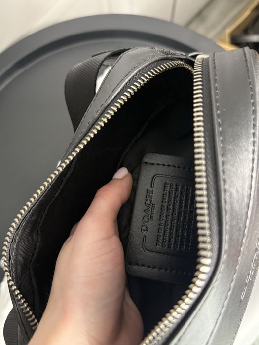 Сумка барсетка мужская коач кожанная coach