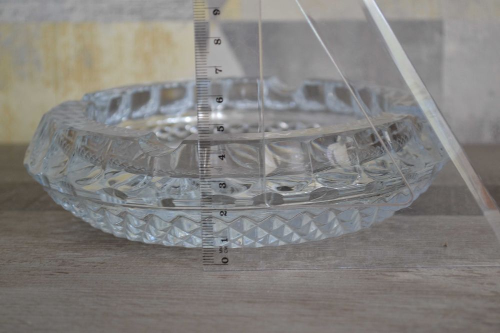 Piękna duża kryształowa popielniczka 1,7kg wagi PRL lata 70-te