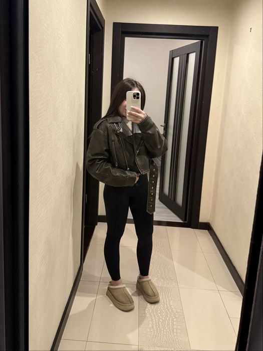 Кожанка бомбер  zara косуха