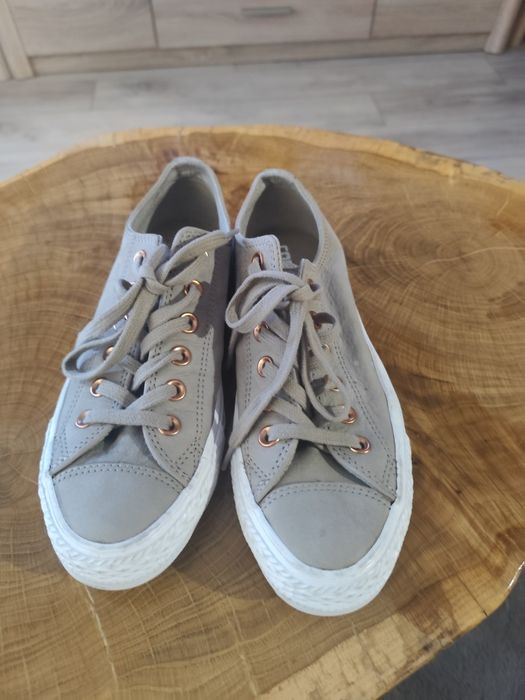 Trampki szare Converse skóra naturalna stan nowe r .37,5