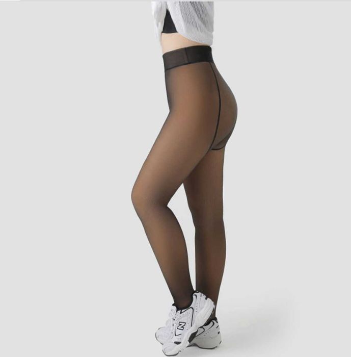 Колготки на флисе вторая кожа имитация голых ног баталы 50-52р.