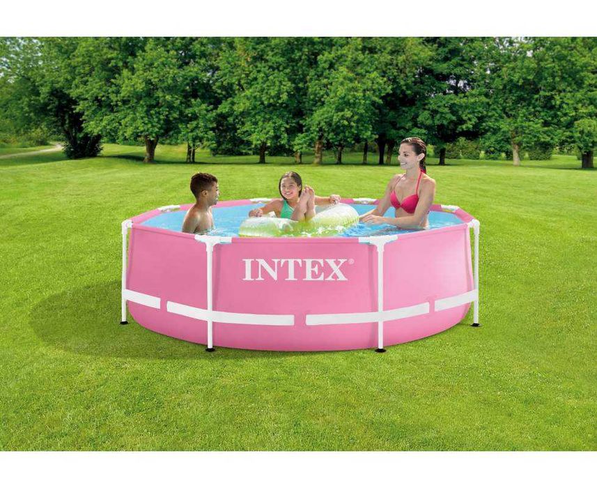Басейн каркасний Intex круглий 244 x 76 см 2843л Рожевий (28290)