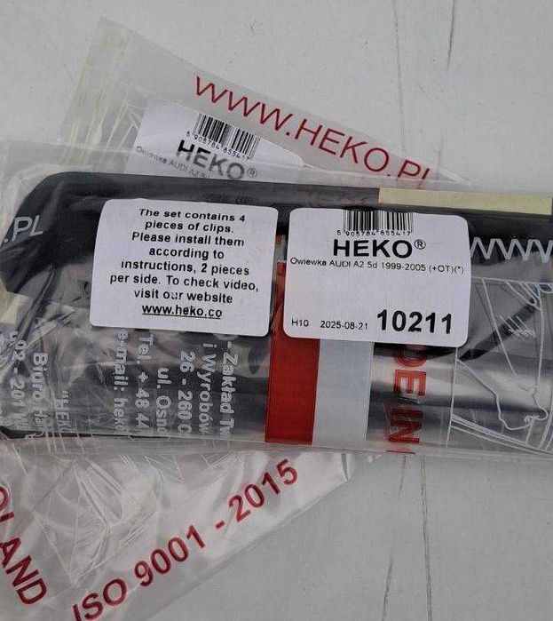 Вставные ветровики Audi A2 (1999-2005) новые модельные Heko Team 4 шт