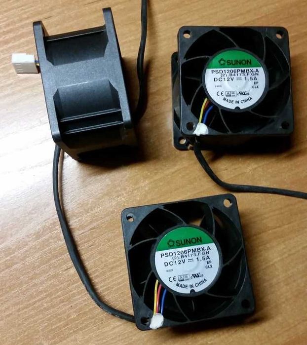 Вентилятор 12V 1,5A (18W) Sunon 60x60x38 мм кулер серверний 14000 RPM