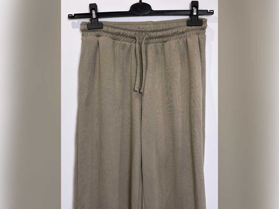 Spodnie khaki szerokie nogawki wysoki stan XS / 34 / 6