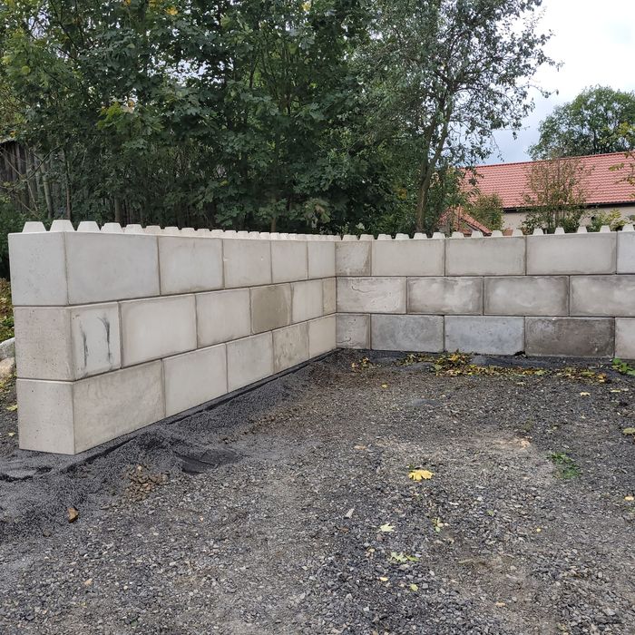 Blok betonowy, mury oporowe