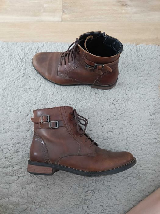 Trzewiki damskie retro r 36 brązowe kozaczki półbuty