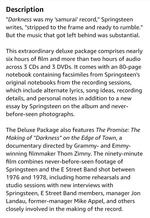 Springsteen BOX 3 Cd +3Dvd