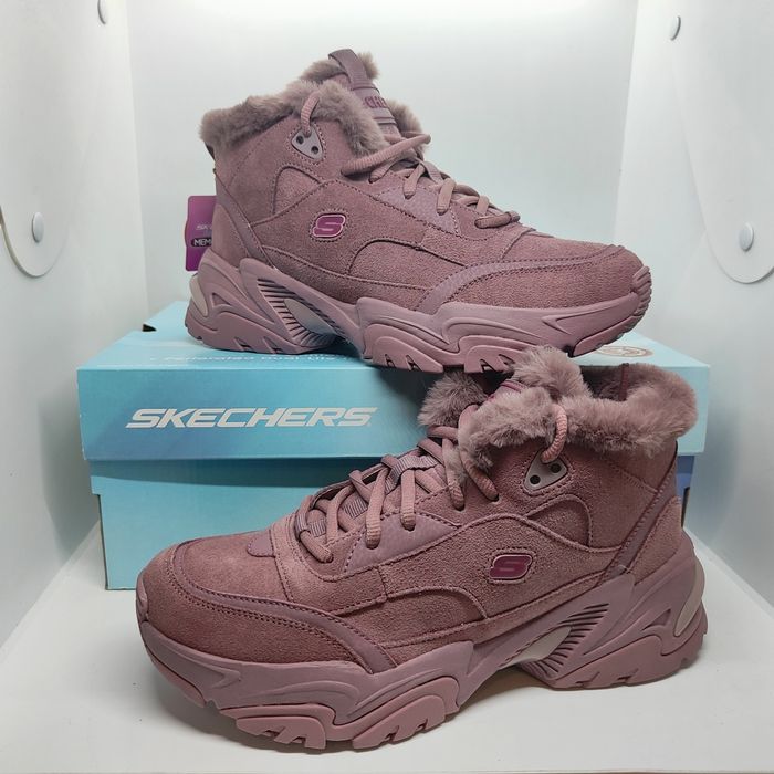 Замшевые 25,5см теплые кроссовки ботинки Skechers Stamina оригинал