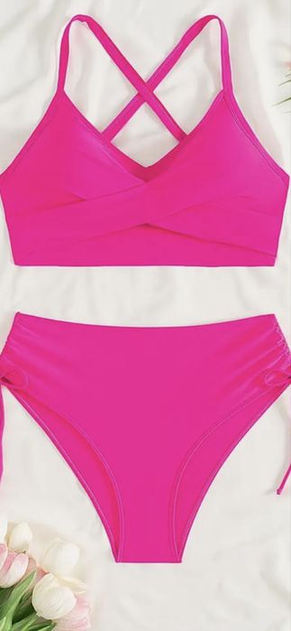 Купальник новий рожевий, розрвый, малиновий