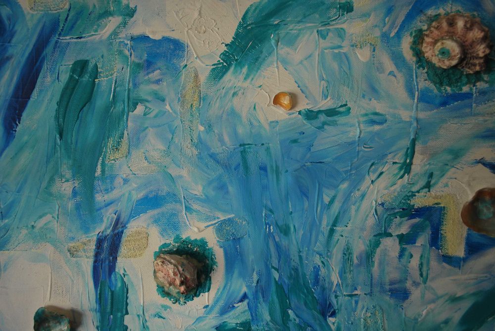 Pintura Original Tela Pintora Carla Monteiro (Decoração Fundo do Mar)