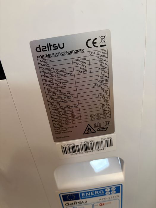 Ar Condicionado Portátil DAITSU APD 12FCX – 12000 BTU – Quente/Frio – WiFi