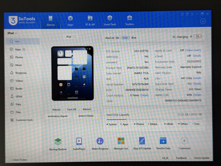 iPad Air 5 (A2588) - Apple M1 - 64GB - faktura VAT 23%