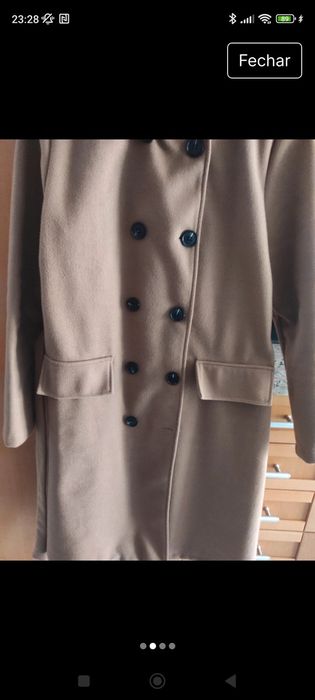 Casaco comprido camel