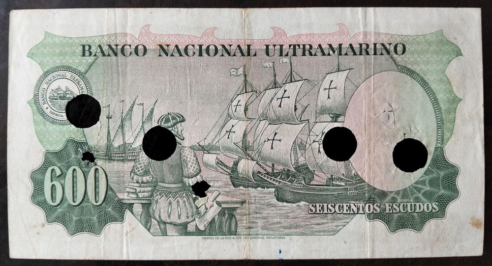 Nota 600$ 1959 Índia Portuguesa Estado Bela Raríssima