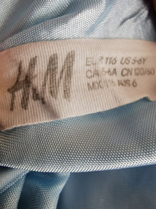 Strój, sukienka, przebranie, kostium na bal Kopciuszek H&M 116