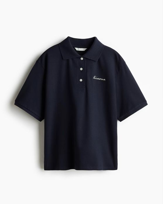 Футболка-поло H&M темно-синя miu miu