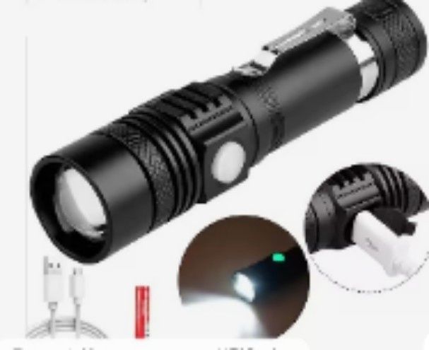 Фонарик U518 на диоде Т6 + 2 лампочки  в подарок