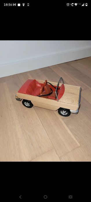 Stary Drewniany sampchód dla lalek Loundby