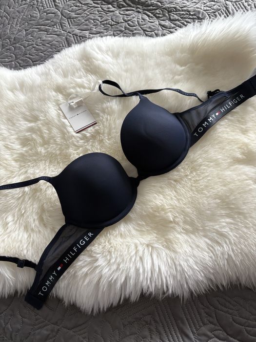 Tommy Hilfiger ciemny granat usztywniany biustonosz 75C M stanik