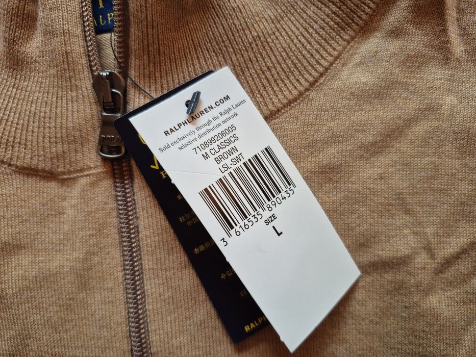 Sweter Sweterek Bawełniany Męski Rozpinany Ralph Lauren L