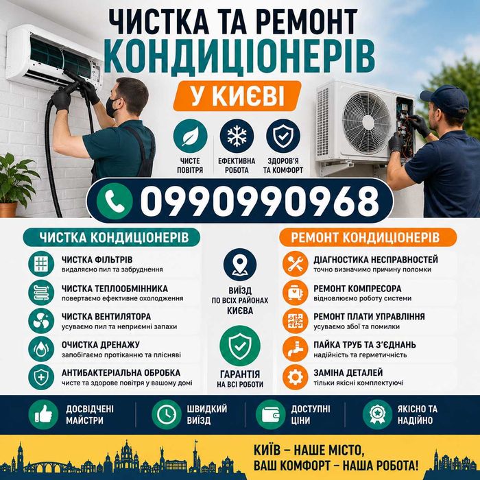 Чистка кондиционеров Киев выезд по городу