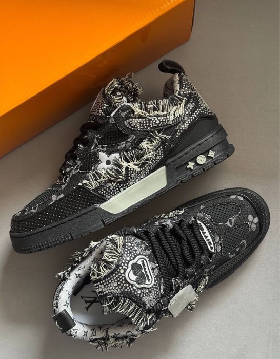 Кросівки Louis Vuitton Skate x Swarovski black луї вітон сваровскі лв