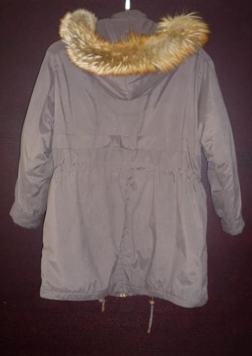 Włoska zimowa kurtka ciążowa ocieplana z kapturem rozm. S / M