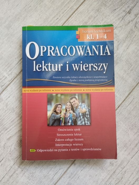Opracowania lektur i wierszy kl. 1-4 liceum/technikum wyd. Greg