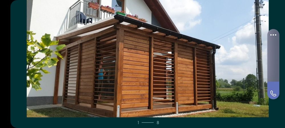 Zadaszenie tarasu pergole zabudowa tarasu