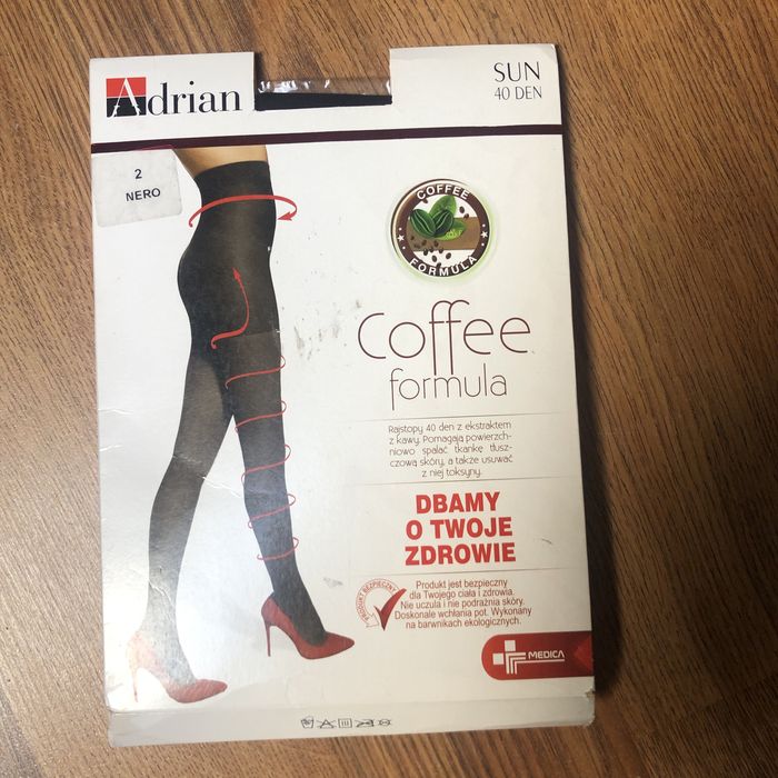 Rajstopy sun coffee 40 den nero czarne 2 funkcyjne S spalanie tłuszczu