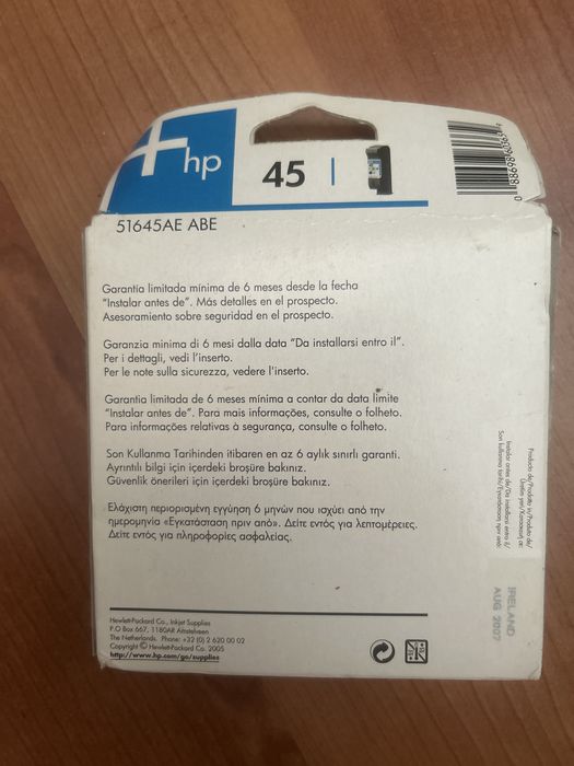 Tinteiro Original HP 45 Preto (51645AE) NOVO