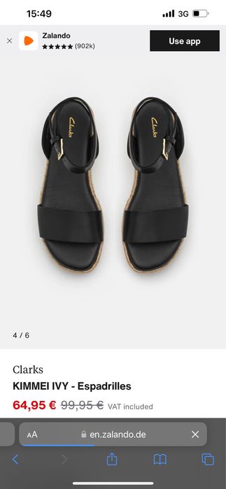 Босоніжки сандалии Clarks шкіра жіночі чорні