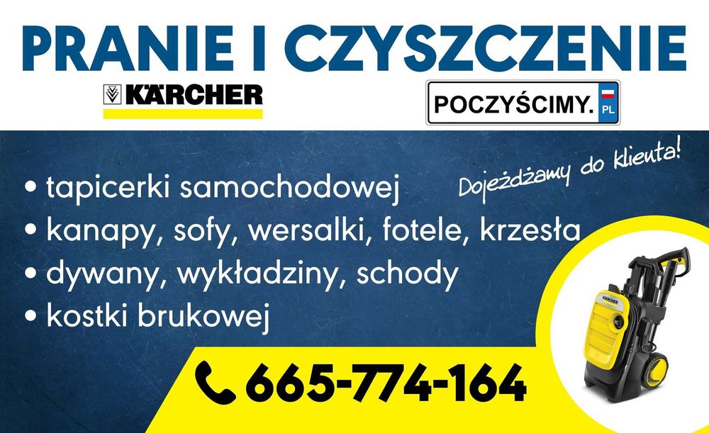 KARCHER pranie tapicerki meblowej (kanapy, narożnik) oraz samochodowej
