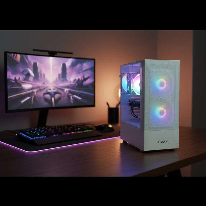 Biały Elegant do Esportu i5-8500 | GTX 1660 Super 6GB | 16GB RAM | 512GB SSD | Biały Krux Vako | Win 11 Pro