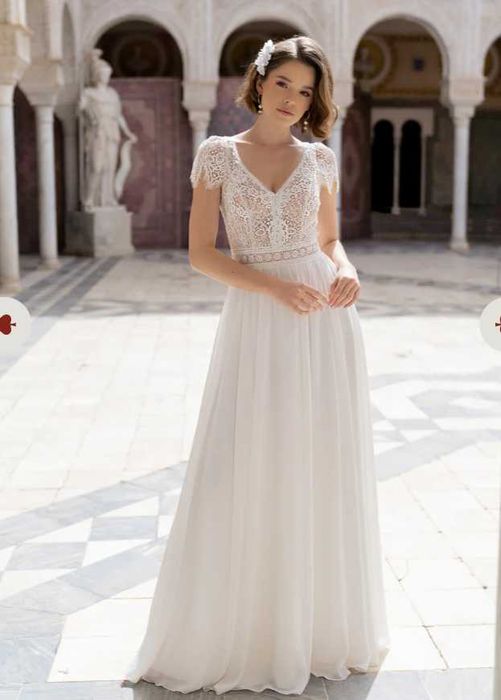 Suknia ślubna prosta, boho - Dama Couture