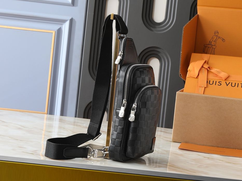 Louis Vuitton Avenue сумка мужская унисекс черная коричневая оригинал