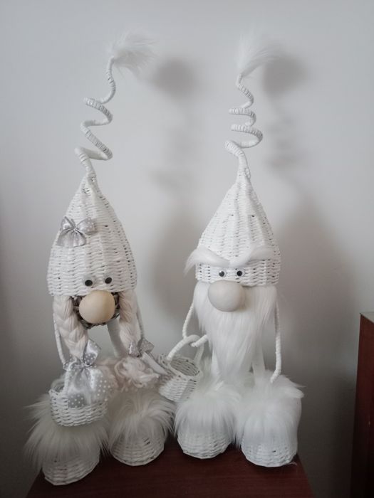 Duże Skrzaty z wikliny papierowej ręcznie robione