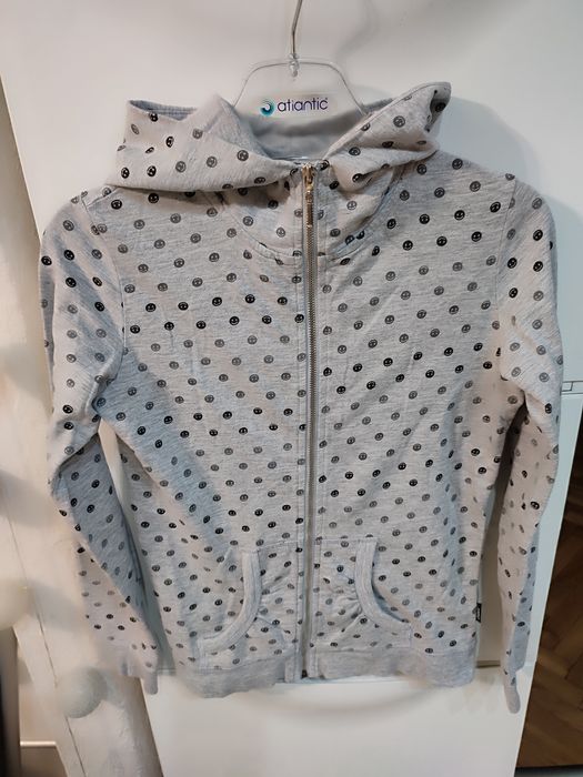 Bluza cienka Atlantic S/XS rozsuwana z kapturem w emotki