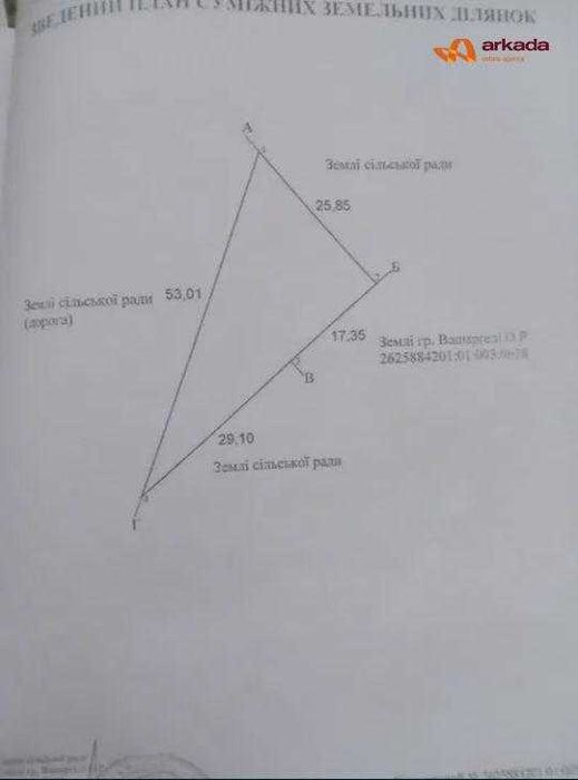 Продається земельна ділянка в с. Підлужжя