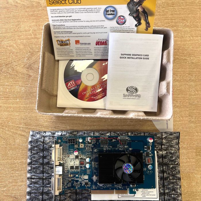 Sapphire ATI Radeon HD 4650 512MB DDR2 AGP Windows XP Vista Retro