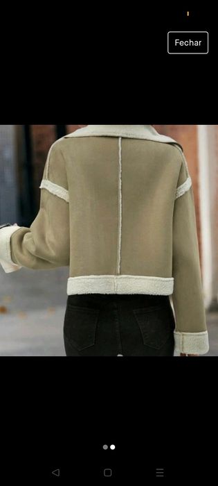 Casaco de pêlo kaqui