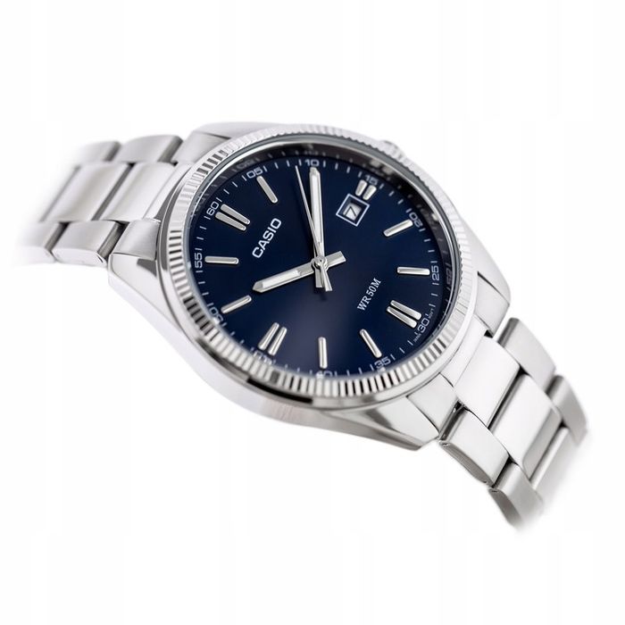 Zegarek Męski Casio Mtp-1302pd-2avef Stalowy Datownik Bransoleta + Box