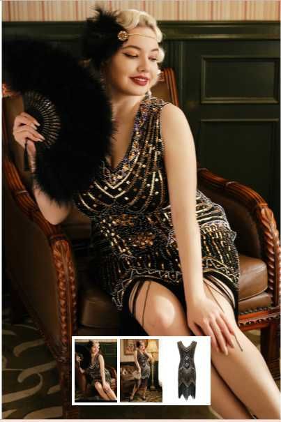 Вечірня сукня у стилі Чікаго 20-рр, 3ХЛ (на пишні форми)